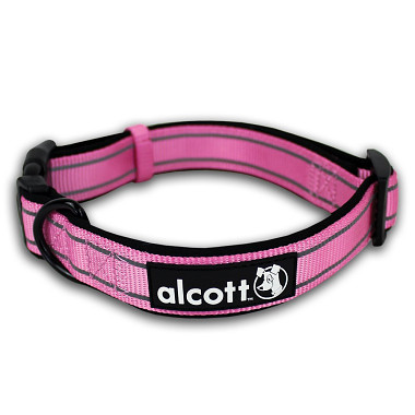 Alcott reflexní obojek pro psy, Adventure, růžový, velikost M
