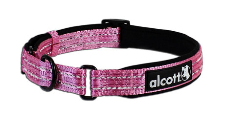 Alcott reflexní obojek pro psy, Martingale, růžový, velikost L
