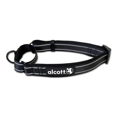 Alcott reflexní obojek pro psy, Martingale, černý, velikost M