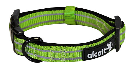 Alcott reflexní obojek pro psy, Adventure, zelený, velikost M