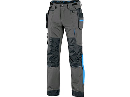 Kalhoty CXS NAOS pánské, šedo-černé, HV modré doplňky, vel. 64