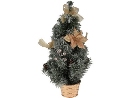 stromek vánoční v květníku 60cm ozdobený ZE/mix barev
