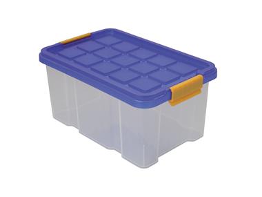 Euro-Box s víkem 30x19x14 cm 5 l,cirý,modré víko