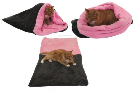 Marysa pelíšek 3v1 pro kočky, tmavě šedý/světle růžový, velikost XL