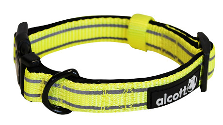 Alcott reflexní obojek pro psy, žlutý, velikost L