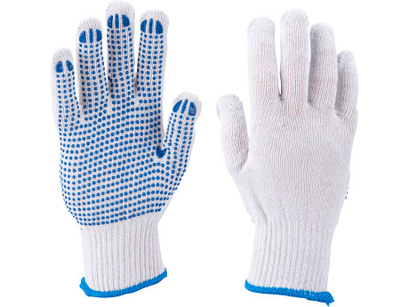 rukavice bavlněné s PVC terčíky na dlani, velikost 10'