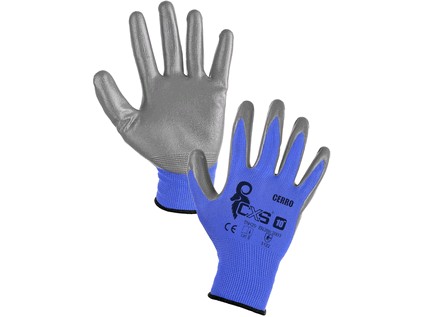 Povrstvené rukavice CXS CERRO, modro-šedé, vel. 8