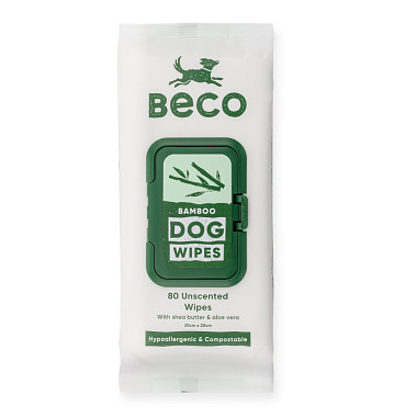 Beco Bamboo Čistící ubrousky pro psy neparfémované 80ks