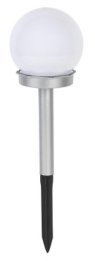 lampa solární KOULE 10cm v.34cm, 1LED BÍ/STŘ PH