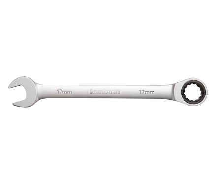 klíč ráčnový očkoplochý, 72 zubů, 18mm, L 235mm, CrV/S2, FORTUM