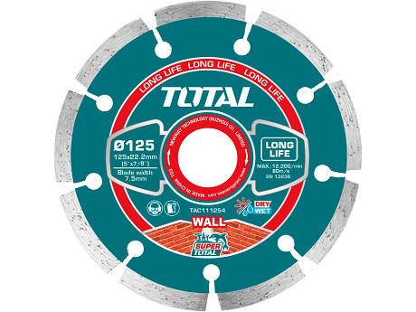Kotouč diamantový řezný segmentový, Fast cut, suché i mokré řezání, 125mm, industrial