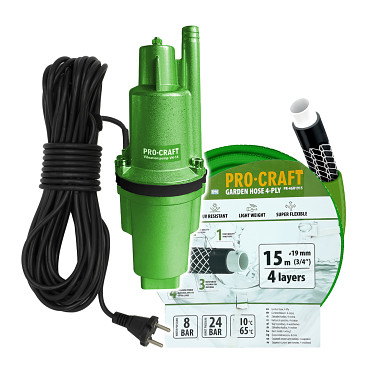 Vibrační čerpadlo Procraft SVN-18 sada s hadicí 15m 3/4' PR-4GH1915  SVN-18