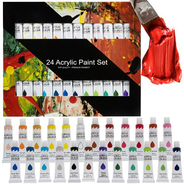 Akrylové barvy 24 ks - 12 ml. Maaleo 20363