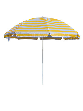 slunečník 230cm ŽL/BÍ PRUHY