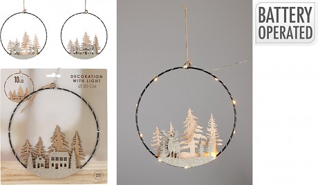 dekorace KRUH pr.20cm 10LED závěsný mix motivů