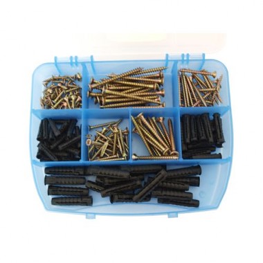 Sada univerzálních vrutů a hmoždinek, 215 ks