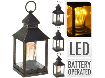 lucerna LED 23x10x10cm sklo/PH ČER s časovačem mix