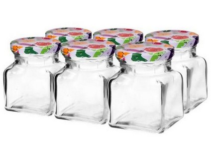 sklenice 155ml + víčka barev. 55 (6ks)