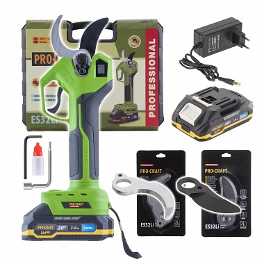 Sada aku nůžky na větve Procraft ES32Li + 2x náhradní čepele  SES32LI/Blades
