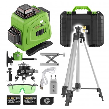 Křížový, samonivelační laser se stativem Procraft LE-4G  SLE-4G/Laser Level Tripod