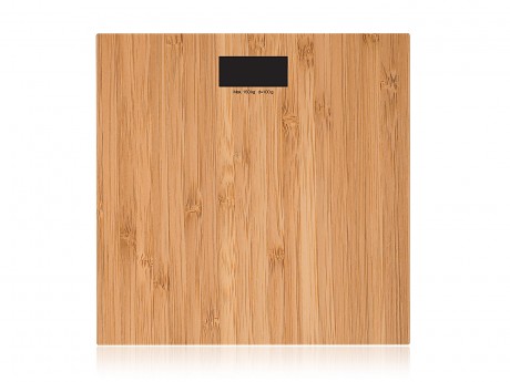 váha osobní 150kg digitální PU-005WN tvrzené sklo, dekor dřevo světlé