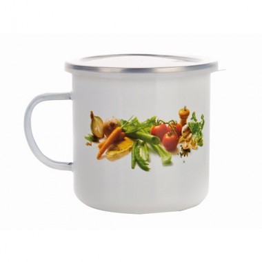 BANQUET hrnek smaltovaný 0,7l Zelenina