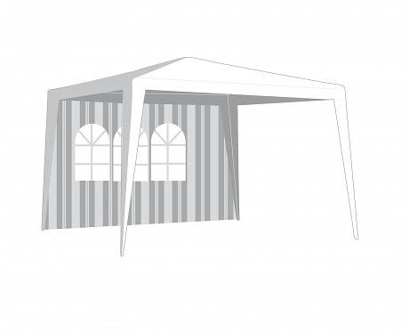 stěna k altánu 295x190cm s oknem PRUHY BÍ/ZE