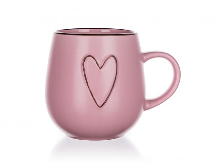 hrnek 500ml HEART RŮŽ keramický
