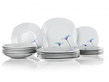 sada jídelní BLUE DAISY square 18díl. porcelánová