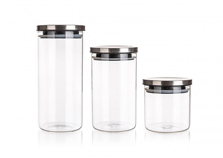 dóza FREIA sada 3díl.(0,65+1,1+1,45l) skl.+nerez víčko