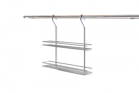 polička závěsná VARIELLA 2 patra 37x37x9cm Cr