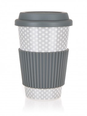 hrnek 400ml GO ŠE silikon.víčko, keramický