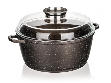 hrnec 28x12,5cm nepřiln.povrch PREMIUM Dark Brown se skl.poklicí,aroma knob