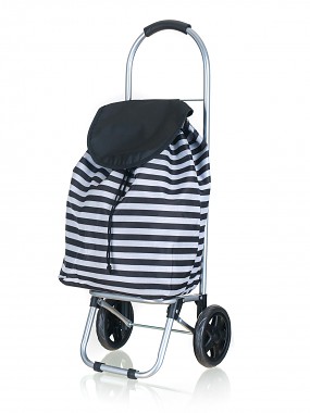 taška nákupní 30l, nosnost 25kg, PRUHY BÍ/ČER