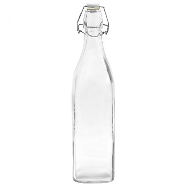 láhev s pákovým uzávěrem  500ml hranatá skleněná