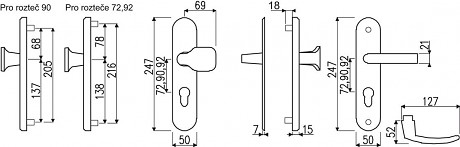 kování bezp. R.101/72mm F1 STŘ elox RICHTER