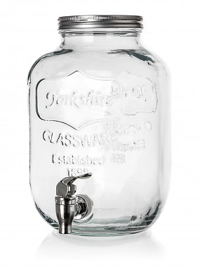 láhev 5200ml skleněná s kohoutkem, kov.víčko