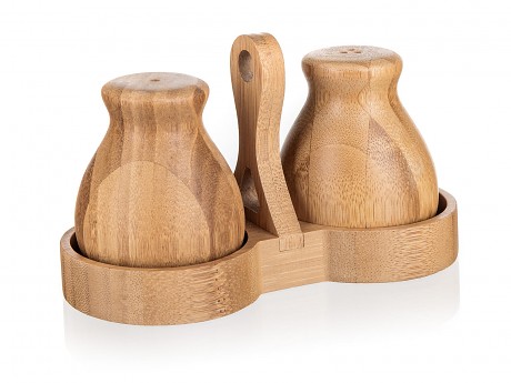 slánka a pepřenka se stojánkem dřev. BRILLANTE Bamboo