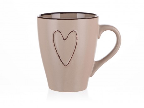 hrnek 310ml HEART BÉŽ keramický