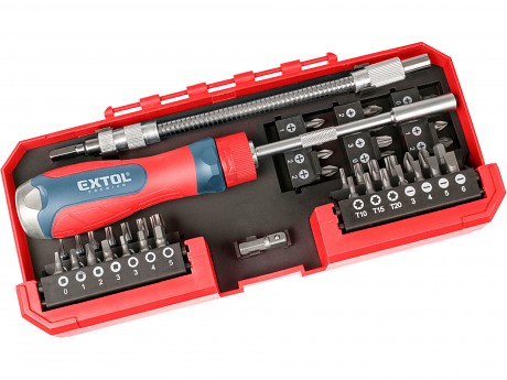 šroubovák ráčnový s hroty, sada 43ks, CrV