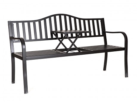 lavička zahradní REA 150x60x85cm,stolek,ocel ČER