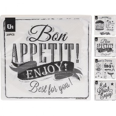 ubrousky 33x33cm 20ks BBQ mix