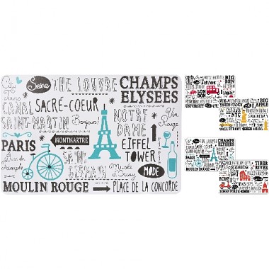 prostírání PH MĚSTA 43,5x28,5cm 4 dekory, mix