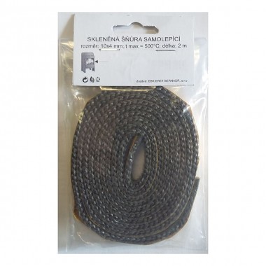 Šňůra izolační 10x4mm (500°C) lepící (2m)