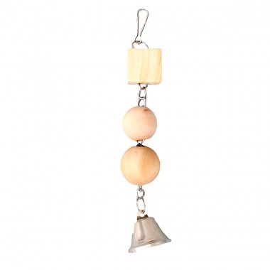 Flamingo Hračka pták dřevo/kov se zvonkem 25cm