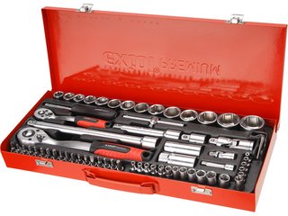 EXTOL PREMIUM Klíče nástrčné, sada 65ks, 1/4'', 1/2'', CrV