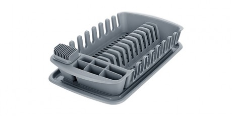 Odkapávač s podnosem, CLEAN KIT, šedý