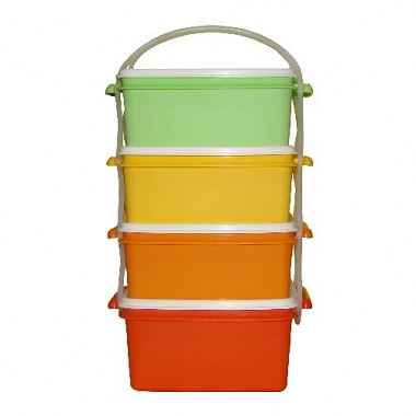 jídlonosič 3x1,2l + 1x1,4l hranatý 17x15x26cm PH mix barev