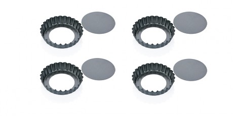 Forma s vlnitým okrajem a odnímatelným dnem DELÍCIA pr. 10 cm, 4 ks