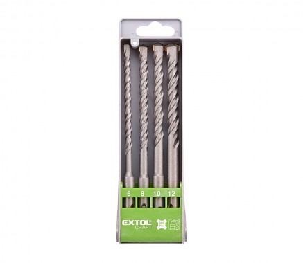 vrtáky SDS plus příklepové do betonu, sada 4ks, SK, EXTOL CRAFT